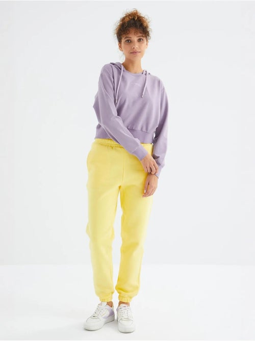 Pantalón jogger de felpa polar de tiro alto para mujer tommy - Kiabi