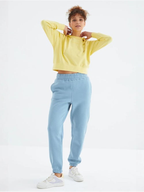Pantalón jogger de felpa polar de tiro alto para mujer tommy - Kiabi Pantalón jogger de felpa polar de tiro alto para mujer tommy - Kiabi