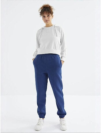 Pantalón jogger de felpa polar de tiro alto para mujer tommy