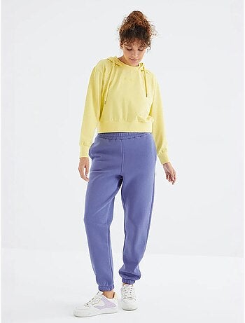 Pantalón jogger de felpa polar de tiro alto para mujer tommy