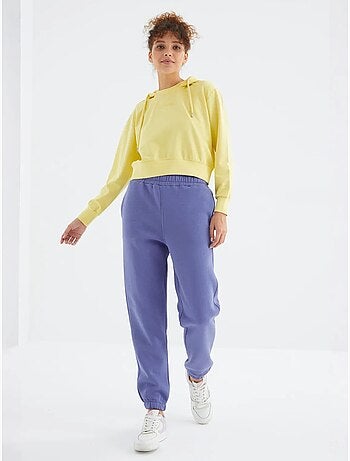 Pantalón jogger de felpa polar de tiro alto para mujer tommy