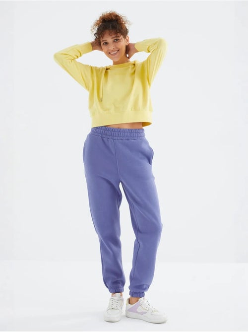 Pantalón jogger de felpa polar de tiro alto para mujer tommy - Kiabi Pantalón jogger de felpa polar de tiro alto para mujer tommy - Kiabi