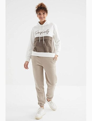 Pantalón jogger de felpa polar de tiro alto para mujer tommy