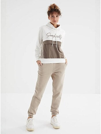 Pantalón jogger de felpa polar de tiro alto para mujer tommy