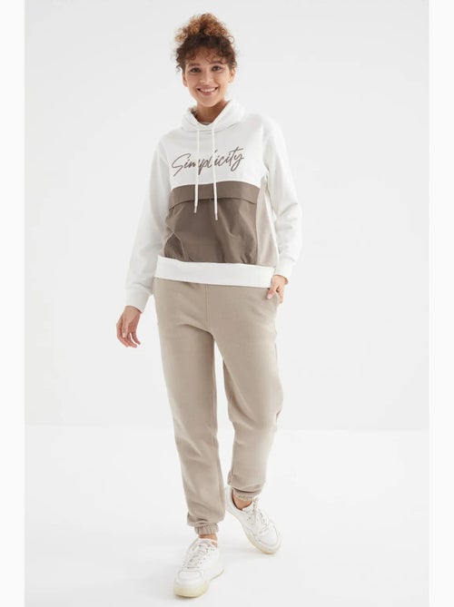 Pantalón jogger de felpa polar de tiro alto para mujer tommy - Kiabi Pantalón jogger de felpa polar de tiro alto para mujer tommy - Kiabi