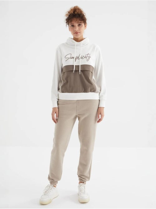 Pantalón jogger de felpa polar de tiro alto para mujer tommy - Kiabi Pantalón jogger de felpa polar de tiro alto para mujer tommy - Kiabi