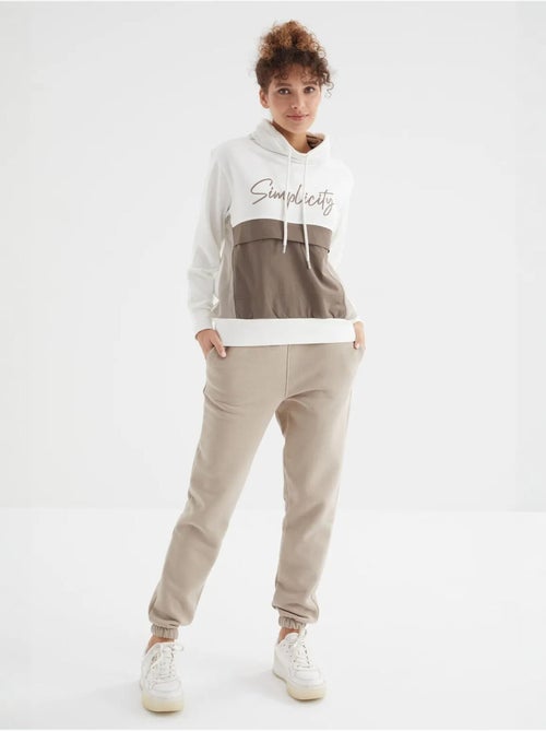 Pantalón jogger de felpa polar de tiro alto para mujer tommy - Kiabi Pantalón jogger de felpa polar de tiro alto para mujer tommy - Kiabi