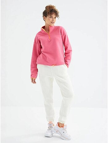 Pantalón jogger de felpa polar de tiro alto para mujer tommy