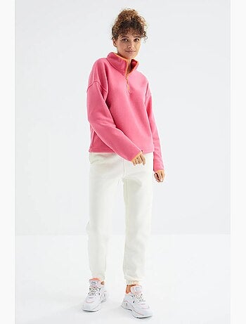 Pantalón jogger de felpa polar de tiro alto para mujer tommy