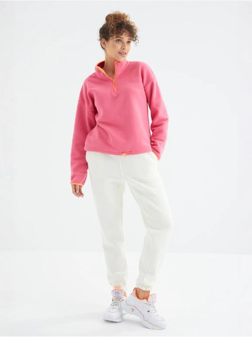 Pantalón jogger de felpa polar de tiro alto para mujer tommy - Kiabi Pantalón jogger de felpa polar de tiro alto para mujer tommy - Kiabi