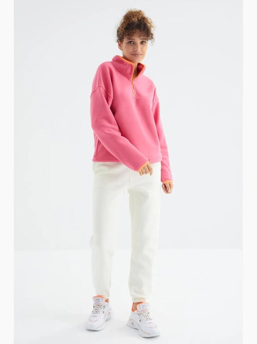 Pantalón jogger de felpa polar de tiro alto para mujer tommy - Kiabi Pantalón jogger de felpa polar de tiro alto para mujer tommy - Kiabi