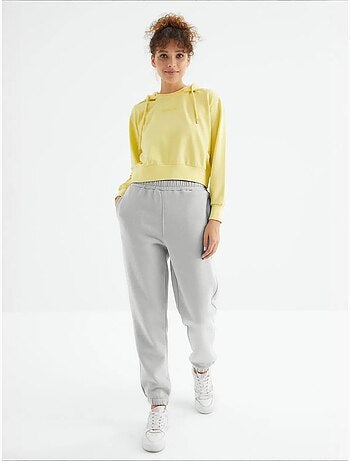 Pantalón jogger de felpa polar de tiro alto para mujer tommy