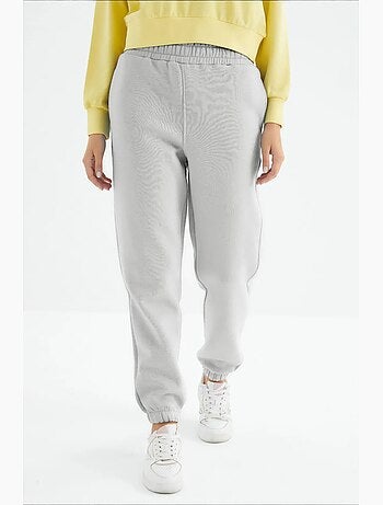 Pantalón jogger de felpa polar de tiro alto para mujer tommy
