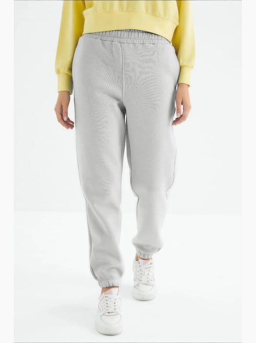 Pantalón jogger de felpa polar de tiro alto para mujer tommy - Kiabi