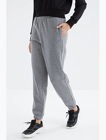 Pantalón jogger de felpa polar de tiro alto para mujer tommy