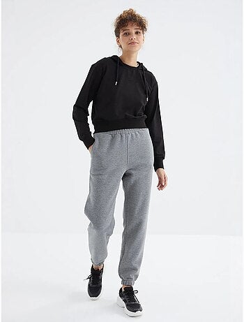 Pantalón jogger de felpa polar de tiro alto para mujer tommy