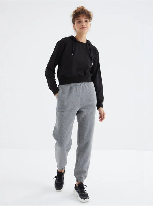Pantalón jogger de felpa polar de tiro alto para mujer tommy - Kiabi Pantalón jogger de felpa polar de tiro alto para mujer tommy - Kiabi
