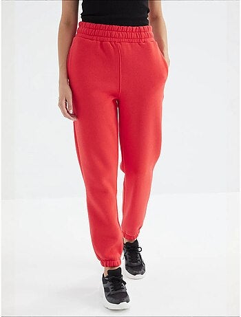Pantalón jogger de felpa polar de tiro alto para mujer tommy