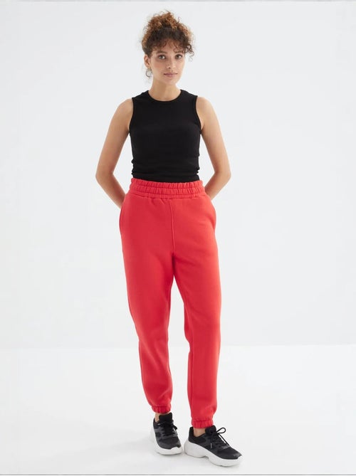Pantalón jogger de felpa polar de tiro alto para mujer tommy - Kiabi