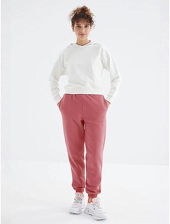 Pantalón jogger de felpa polar de tiro alto para mujer tommy
