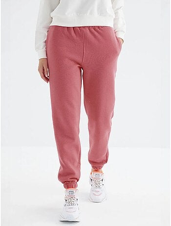 Pantalón jogger de felpa polar de tiro alto para mujer tommy