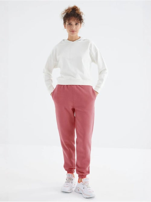 Pantalón jogger de felpa polar de tiro alto para mujer tommy - Kiabi Pantalón jogger de felpa polar de tiro alto para mujer tommy - Kiabi