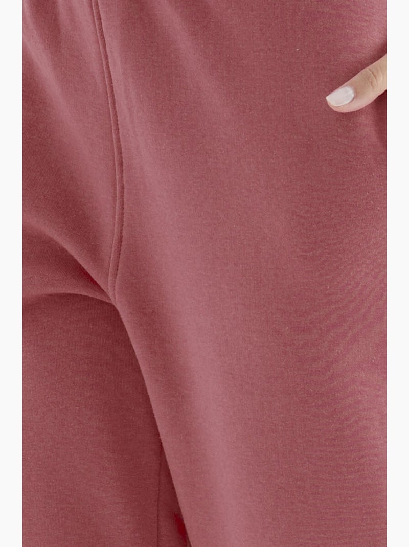 Pantalón jogger de felpa polar de tiro alto para mujer tommy Rosa viejo - Kiabi