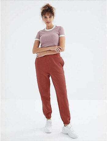 Pantalón jogger de felpa polar de tiro alto para mujer tommy
