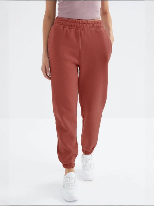 Pantalón jogger de felpa polar de tiro alto para mujer tommy - Kiabi