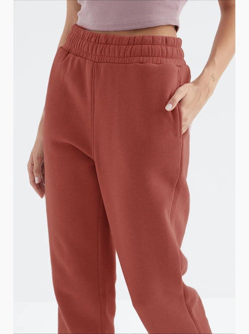 Pantalón jogger de felpa polar de tiro alto para mujer tommy - Kiabi