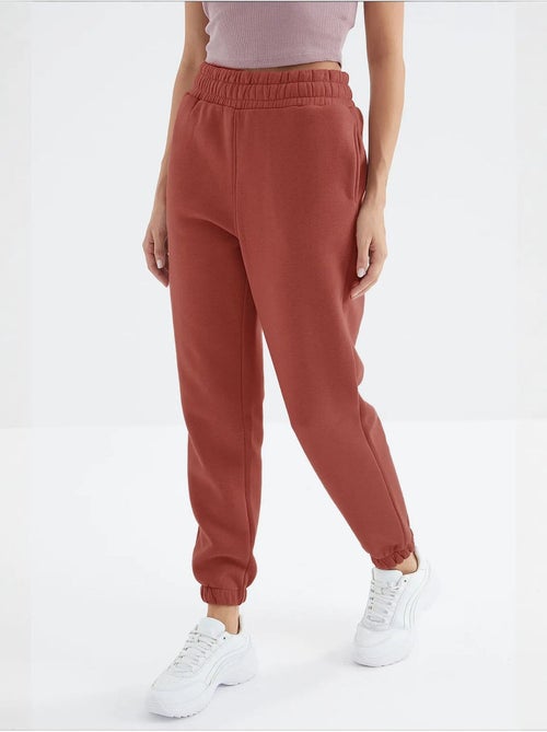 Pantalón jogger de felpa polar de tiro alto para mujer tommy - Kiabi