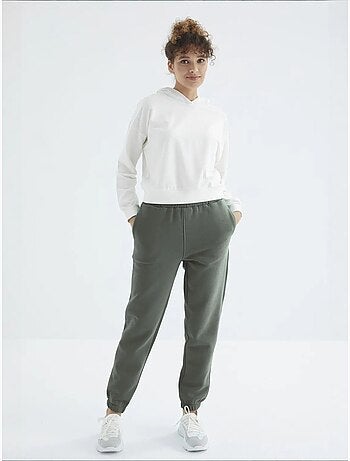 Pantalón jogger de felpa polar de tiro alto para mujer tommy
