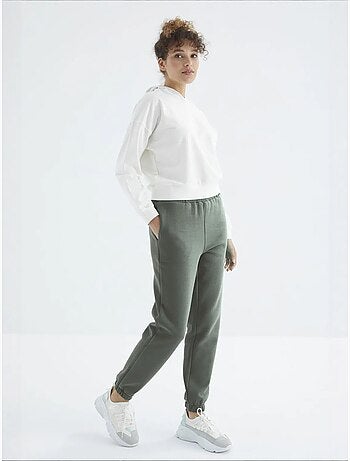 Pantalón jogger de felpa polar de tiro alto para mujer tommy