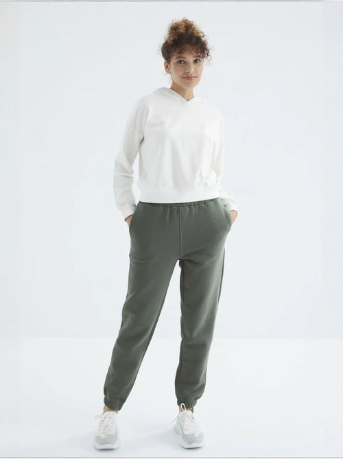 Pantalón jogger de felpa polar de tiro alto para mujer tommy - Kiabi