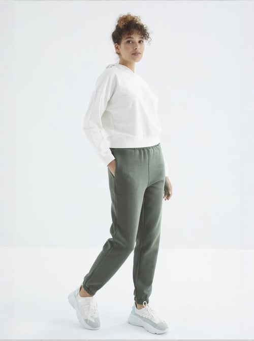 Pantalón jogger de felpa polar de tiro alto para mujer tommy - Kiabi