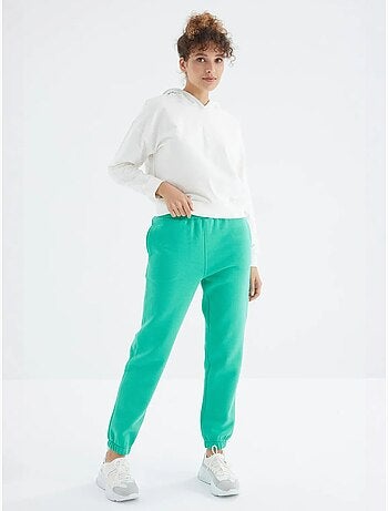 Pantalón jogger de felpa polar de tiro alto para mujer tommy