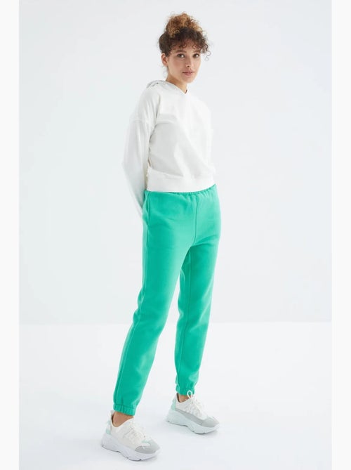 Pantalón jogger de felpa polar de tiro alto para mujer tommy - Kiabi Pantalón jogger de felpa polar de tiro alto para mujer tommy - Kiabi