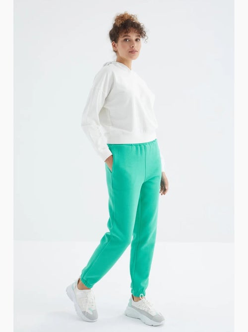 Pantalón jogger de felpa polar de tiro alto para mujer tommy - Kiabi Pantalón jogger de felpa polar de tiro alto para mujer tommy - Kiabi
