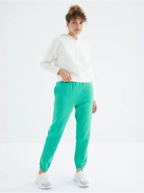 Pantalón jogger de felpa polar de tiro alto para mujer tommy - Kiabi Pantalón jogger de felpa polar de tiro alto para mujer tommy - Kiabi