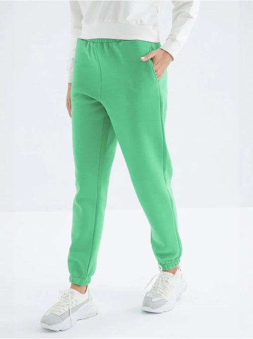 Pantalón jogger de felpa polar de tiro alto para mujer tommy - Kiabi
