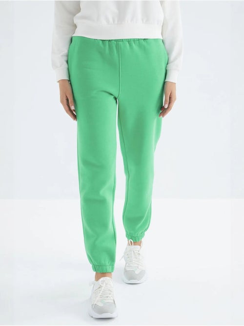 Pantalón jogger de felpa polar de tiro alto para mujer tommy - Kiabi