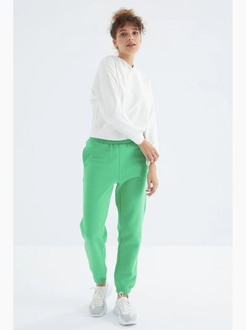 Pantalón jogger de felpa polar de tiro alto para mujer tommy - Kiabi