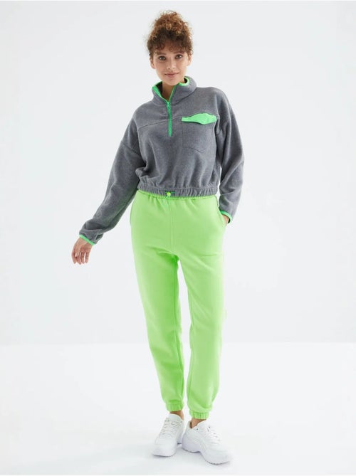 Pantalón jogger de felpa polar de tiro alto para mujer tommy - Kiabi Pantalón jogger de felpa polar de tiro alto para mujer tommy - Kiabi