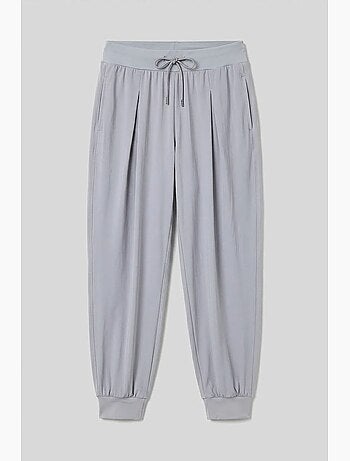 Pantalón jogger de jersey fino de tiro medio con bolsillo tommy