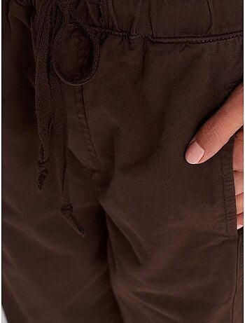 Pantalón jogger de popelina de algodón de pernera recta dilvin