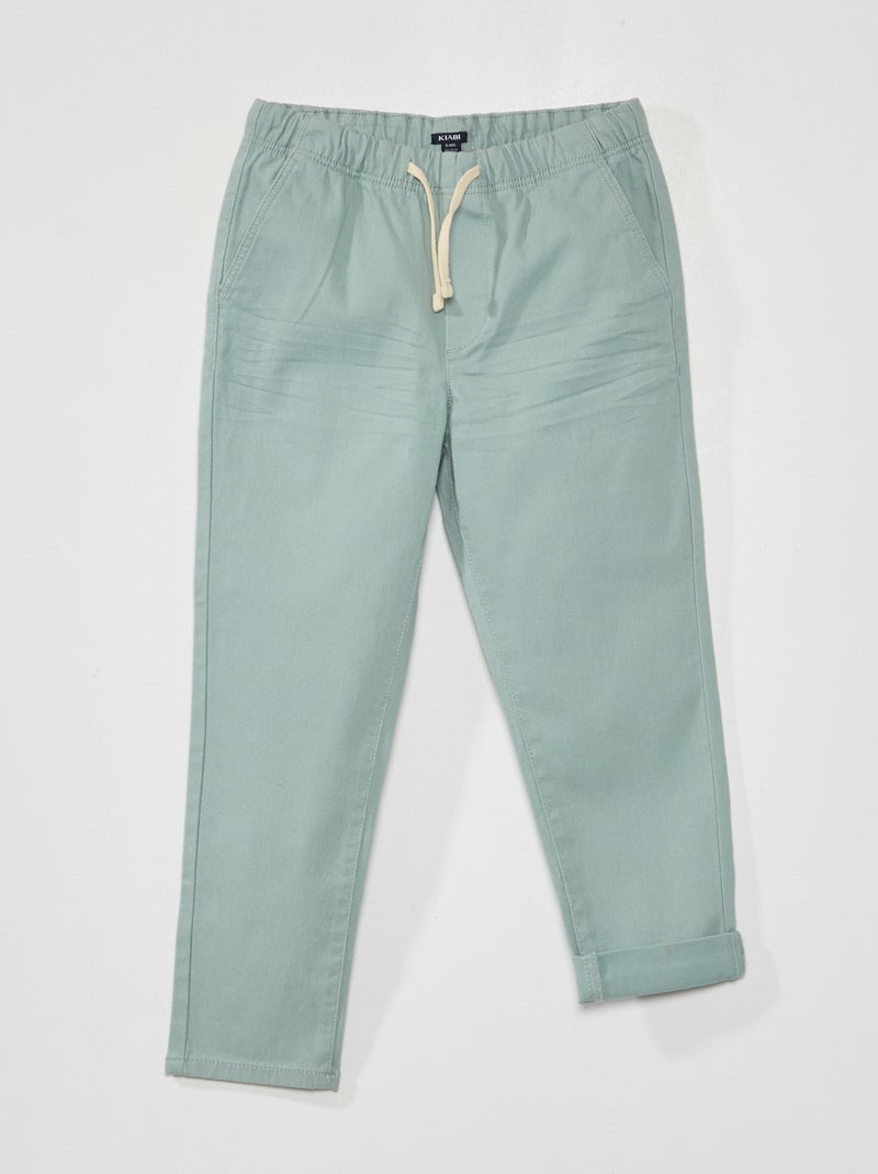 Pantalón jogger de sarga azul - Kiabi