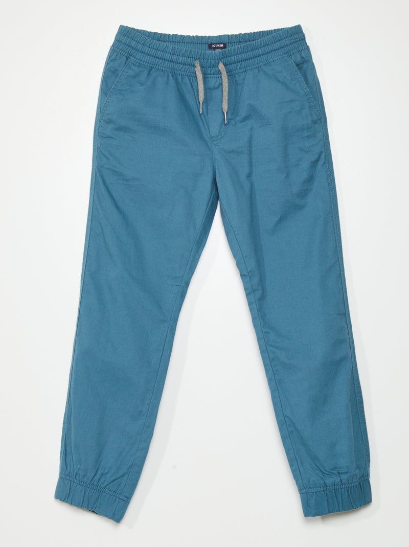 Pantalón jogger de sarga AZUL - Kiabi