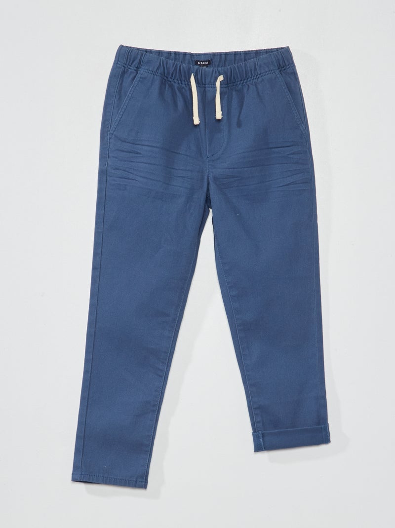 Pantalón jogger de sarga azul oscuro - Kiabi