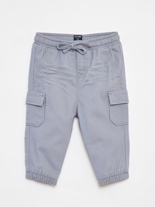 Pantalón jogger de sarga con bolsillos con solapa - Kiabi
