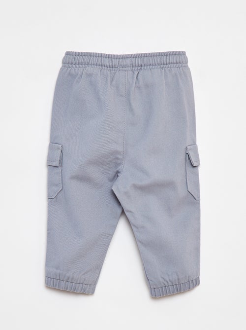 Pantalón jogger de sarga con bolsillos con solapa - Kiabi